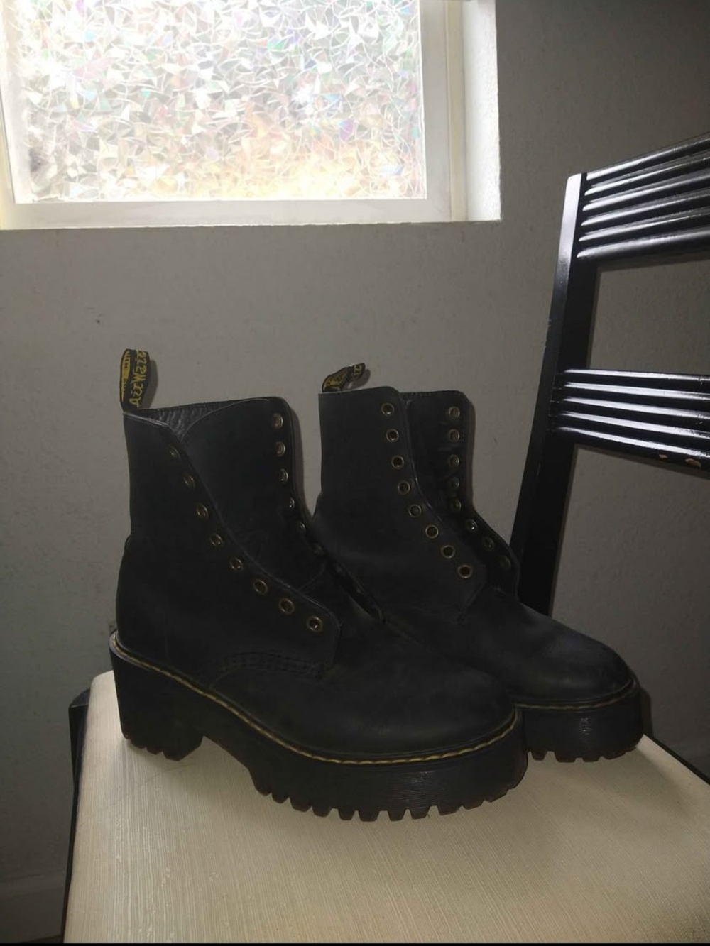 Dr. Martens Black Chunky Platform Lace-Up Boots